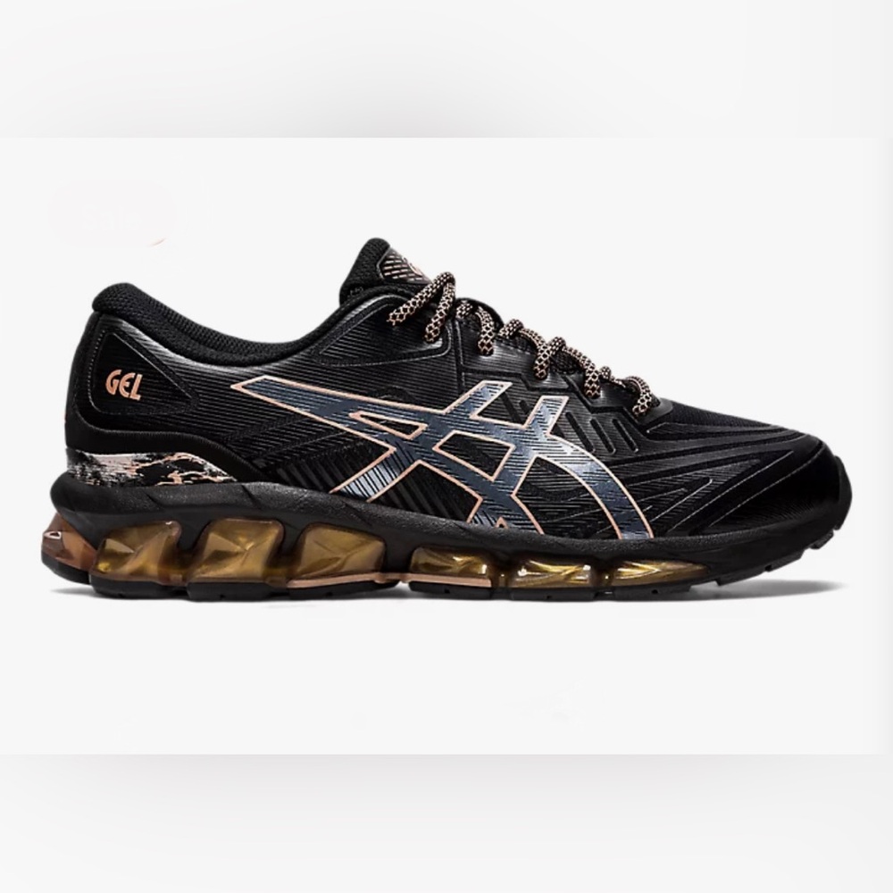 Asics Black and Gold Athletic Shoes with GEL Technology